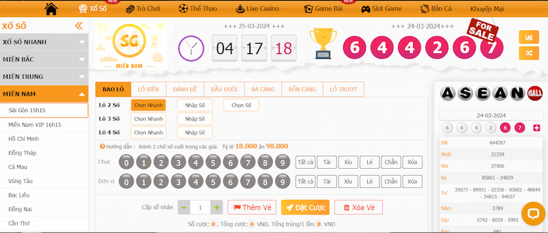 Hình thức cá cược XSMN tại điểm chơi đa dạng