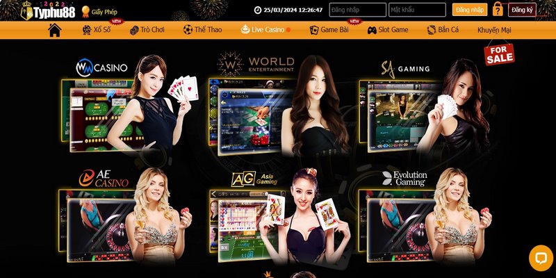 Trò chơi Live casino tại TYPHU88 tạo lên làn sóng mới
